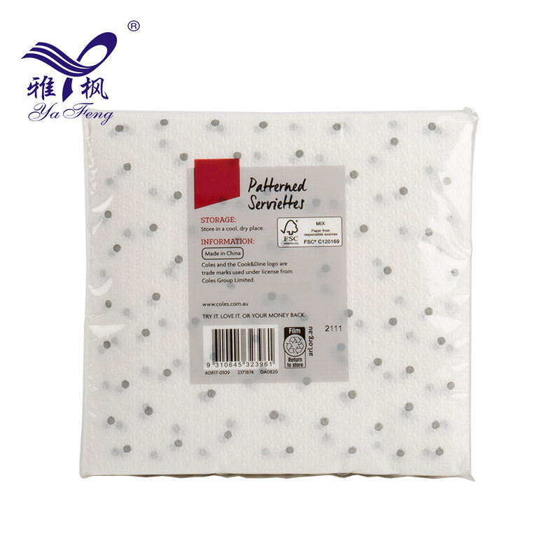 China Factory Serviette Tissue 1/4 fold色の紙ナプキン