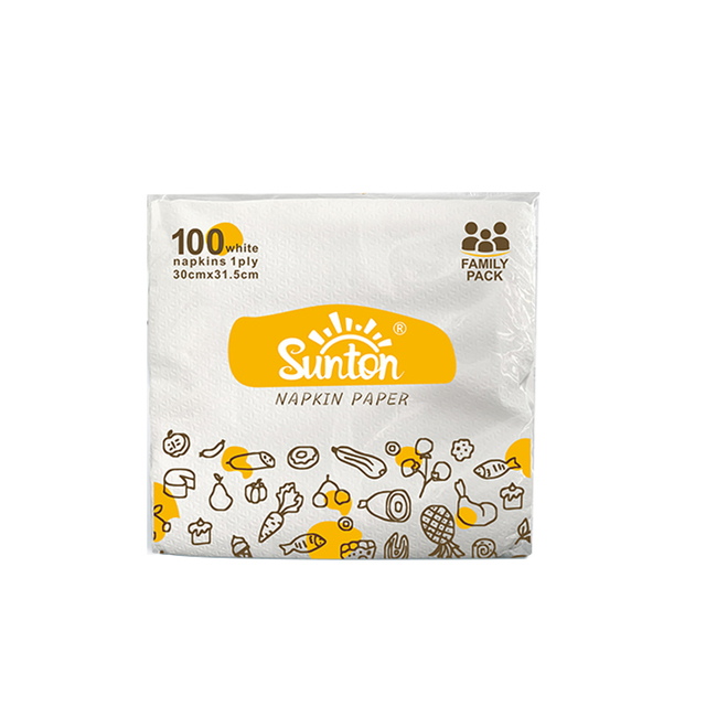卸売カスタマイズされたナプキンズペーパーサービエット1ply 100シート 